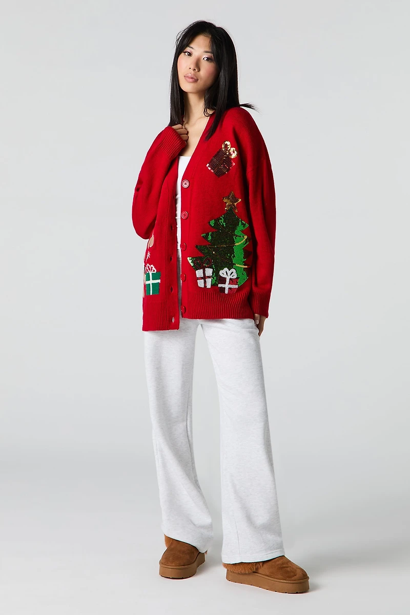 Sequin Christmas Cardigan