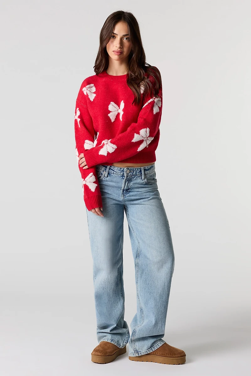 Mossy Jacquard Knit Christmas Sweater