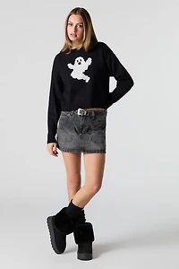 Chandail surdimensionné en tricot de jacquard à imprimé Halloween