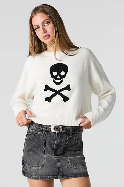 Chandail surdimensionné en tricot de jacquard à imprimé Halloween