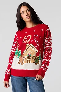 Gingerbread Jacquard Christmas Sweater