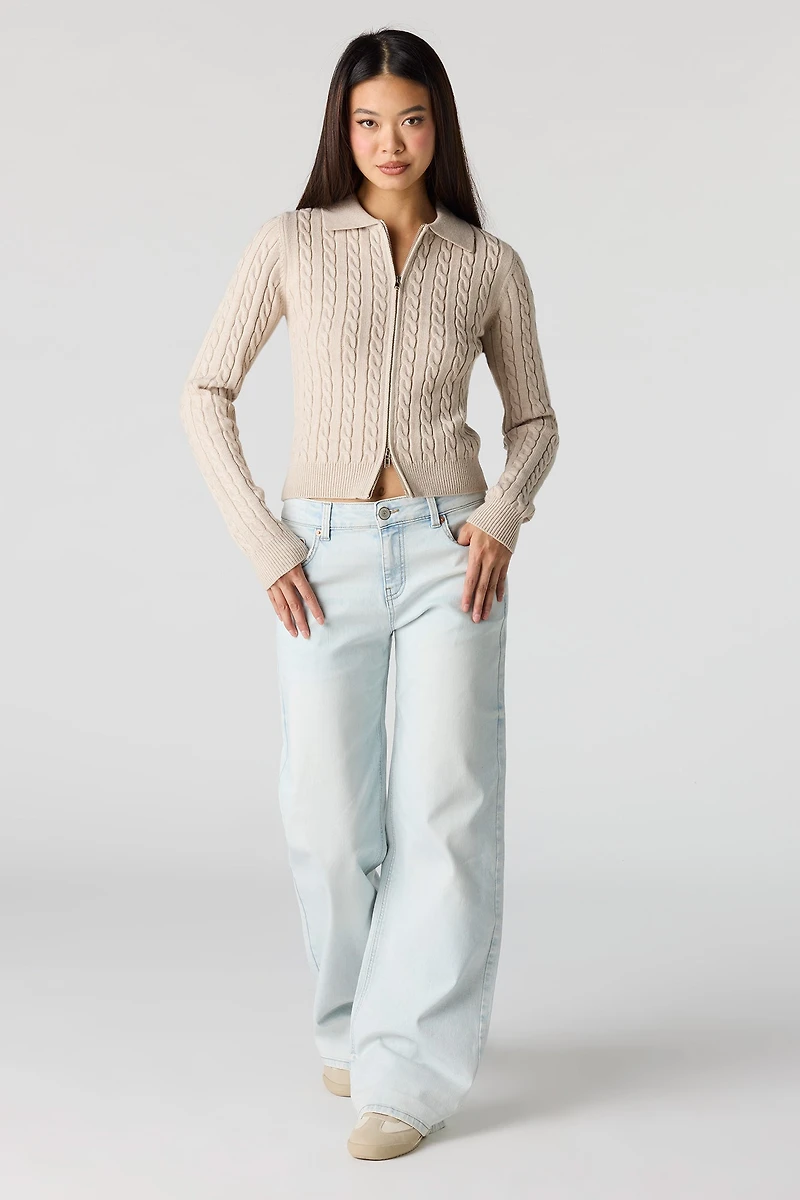 Paris Stretch High Rise Wide Leg Light Jean