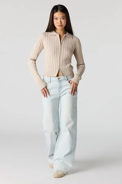 Paris Stretch High Rise Wide Leg Light Jean