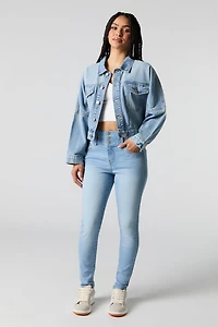 High Rise Push Up Skinny Light Jean