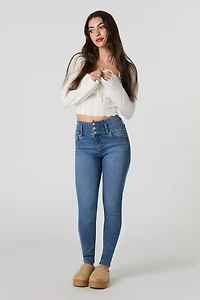 Medium Wash Stretch Push Up Skinny Jean