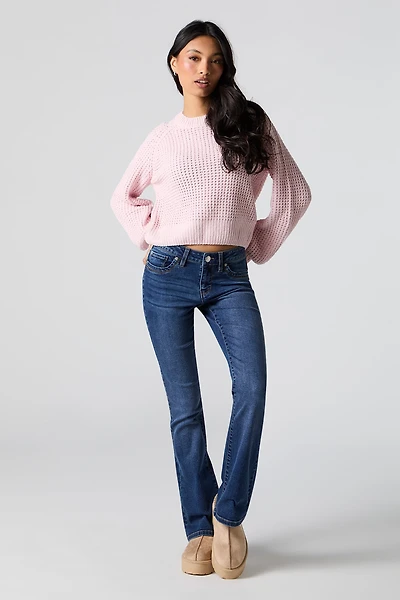 Low Rise Push Up Flare Dark Jean