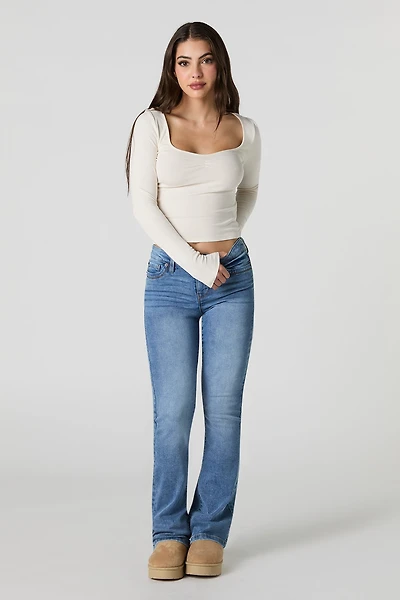 Low Rise Push Up Flare Medium Jean