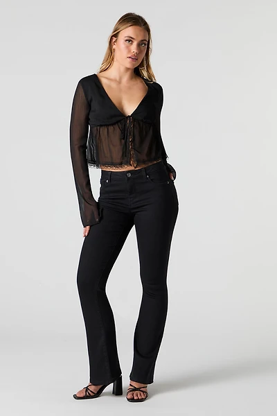 Low Rise Flare Black Jean