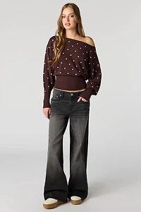Soho Stretch Mid Rise Super Baggy Black Jean
