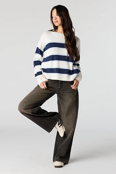 Low Rise Super Baggy Black Jean