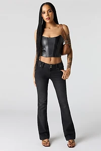 Stretch Low Rise Bootcut Black Jean