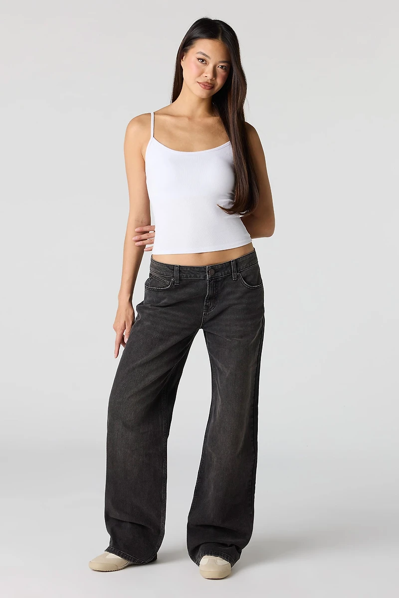 Brooklyn Low Rise Baggy Washed Black Jean