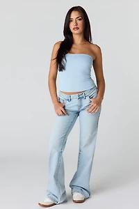 Stretch Low Rise Relaxed Flare Light Jean