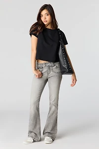 Mid Rise Flare Grey Jean