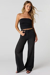 Paris Stretch High Rise Wide Leg Black Jean