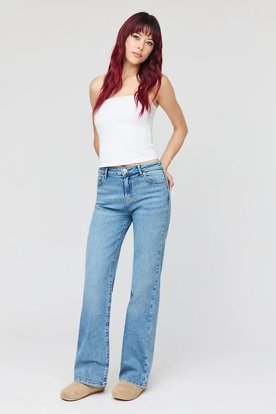 Jean Paris extensible à jambe large et taille haute