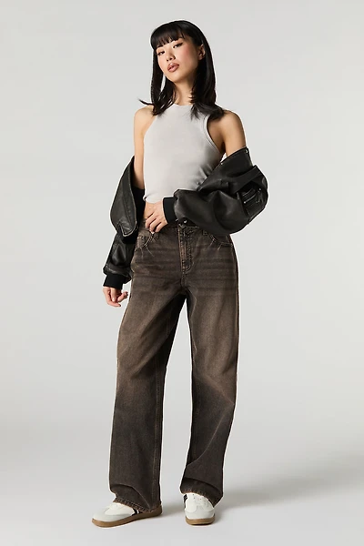 Low Rise Baggy Latte Black Jean