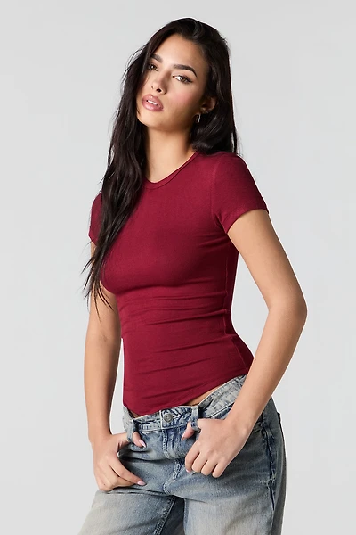 Ribbed Short Sleeve Top