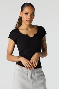 Scoop Neck Ribbed T-Shirt