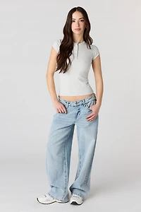 Ribbed Classic Henley Top