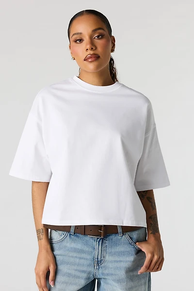 T-shirt carré en coton de luxe épais