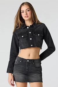 Ripped Cropped Denim Jacket