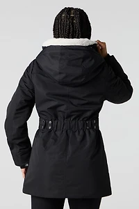 Parka à capuchon doublée de similifourrure