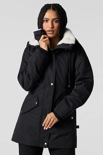 Faux Fur Lined Hooded Parka