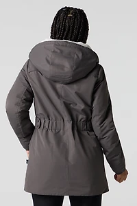Parka à capuchon doublée de similifourrure