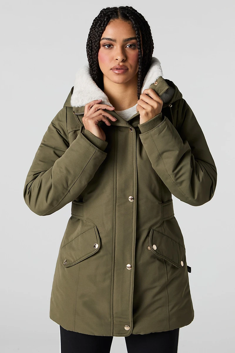 Faux Fur Lined Hooded Parka