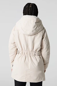 Parka à capuchon doublée de similifourrure