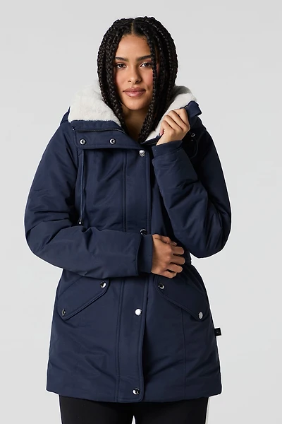 Faux Fur Lined Hooded Parka