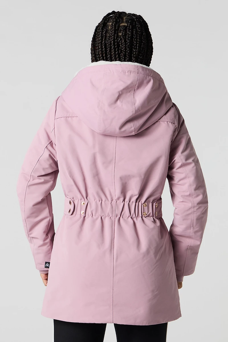 Parka à capuchon doublée de similifourrure