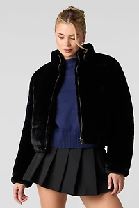 Blouson matelassé en similifourrure