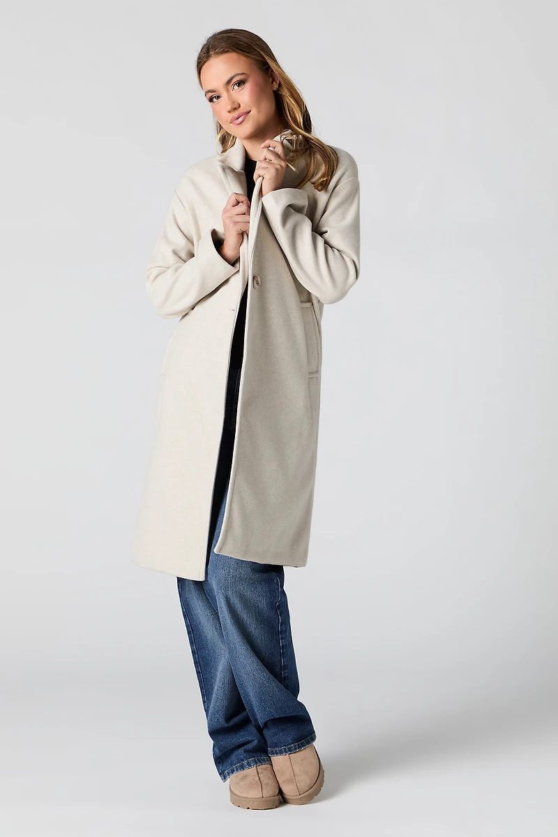 Manteau midi à simple boutonnage