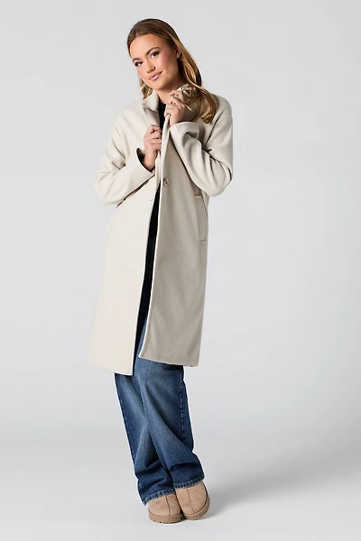 Manteau midi à simple boutonnage