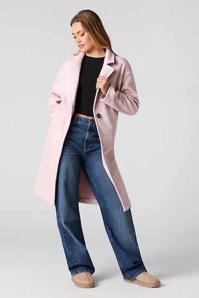 Manteau midi à simple boutonnage