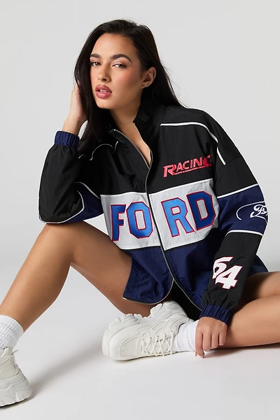 Blouson de course en nylon avec motif brodé Ford