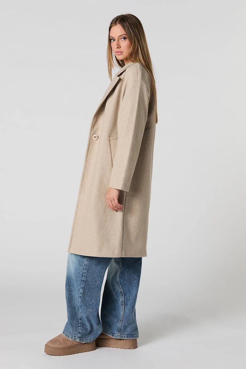 Manteau longueur midi à un bouton
