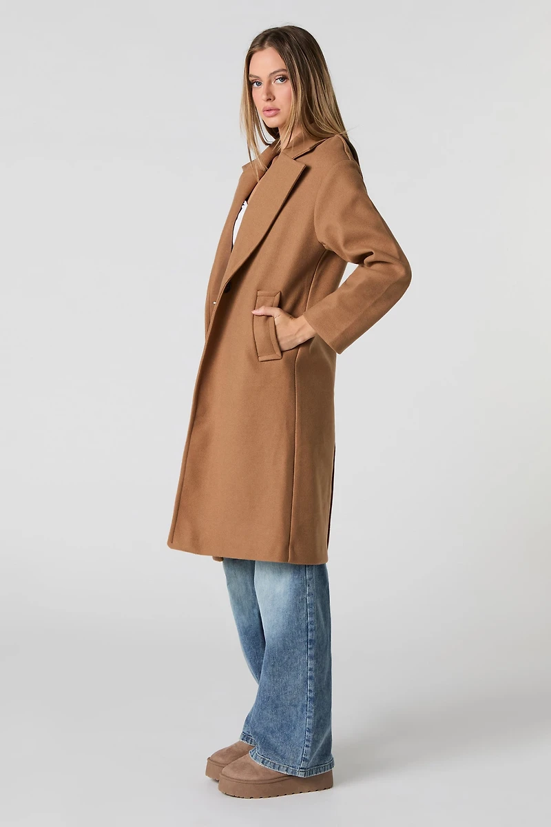 Manteau longueur midi à un bouton