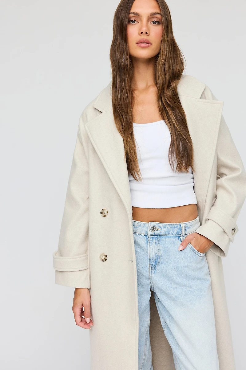 Trench midi à double boutonnage