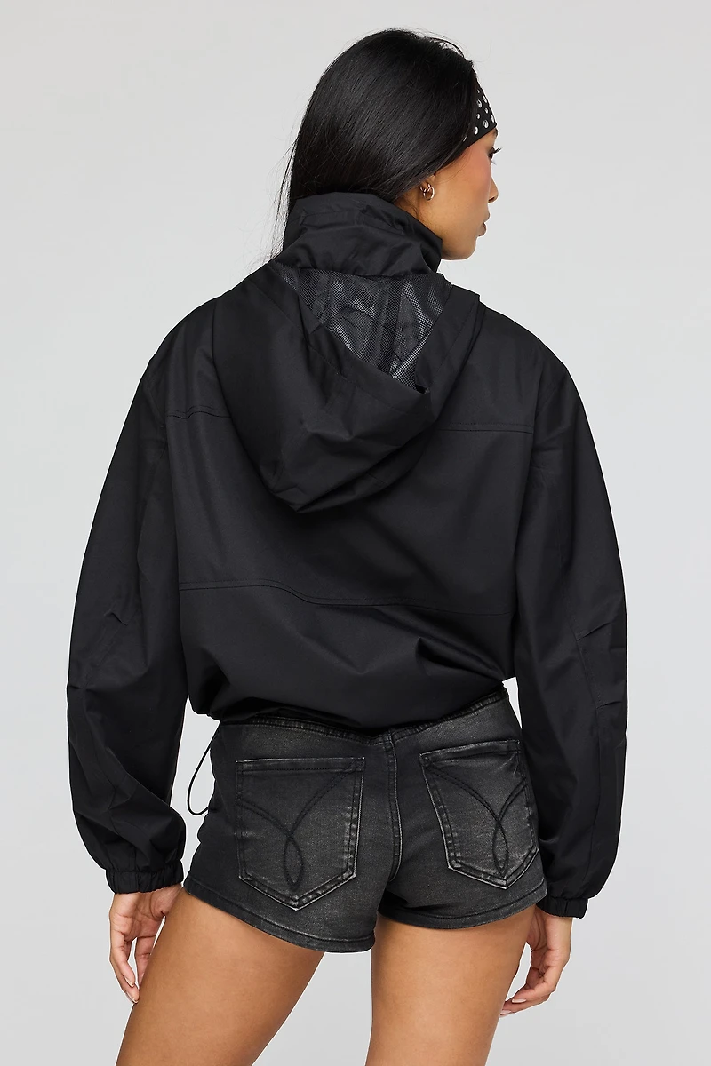 Blouson aviateur à capuchon avec col montant