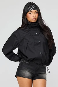 High Neck Hooded Bomber Jacket