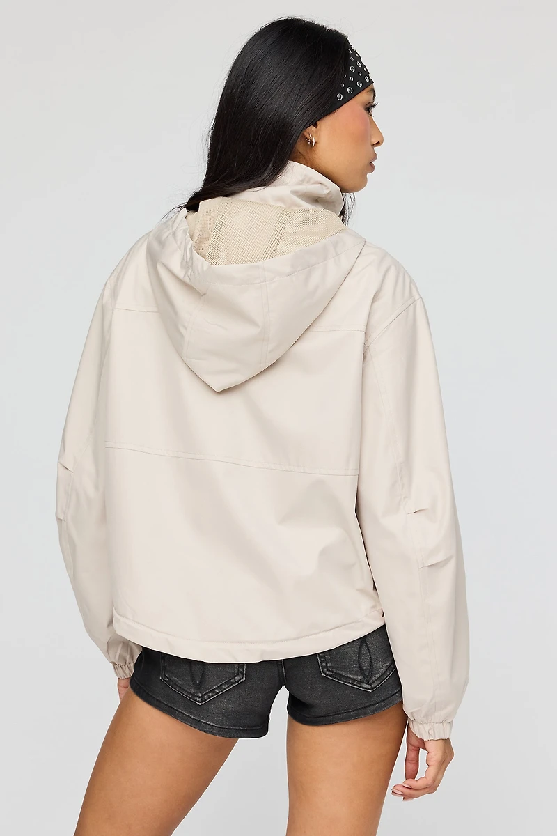 Blouson aviateur à capuchon avec col montant