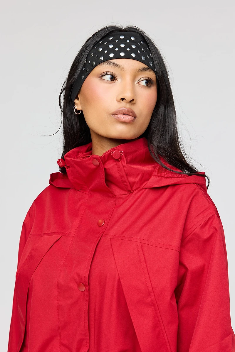 Blouson aviateur à capuchon avec col montant