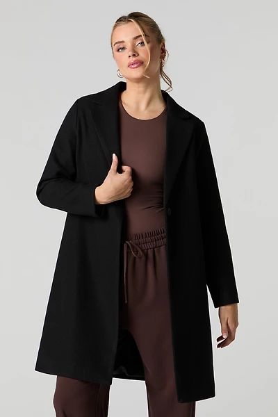 Single Button Wool Coat