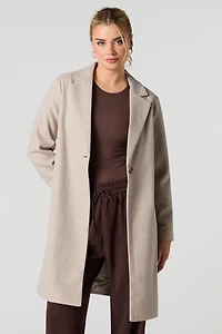 Manteau de laine à simple boutonnage