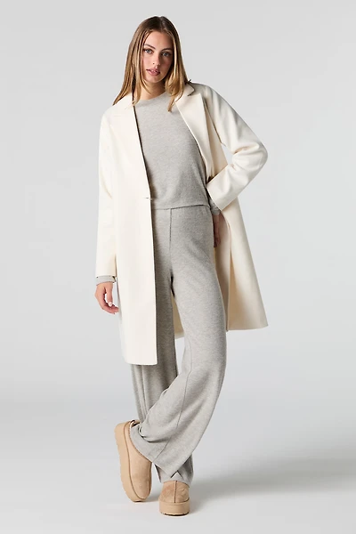 One Button Long Line Coat