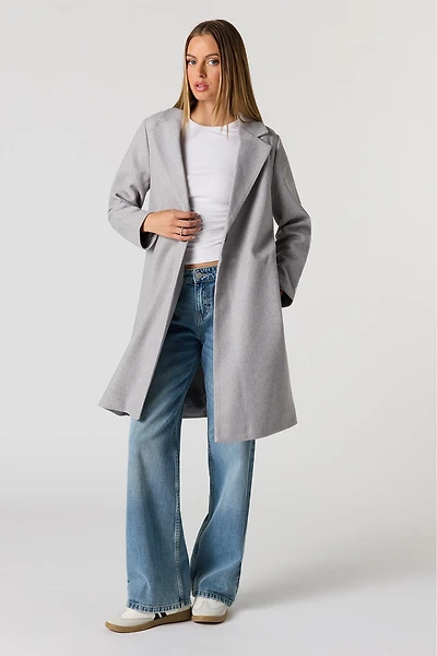 One Button Long Line Coat