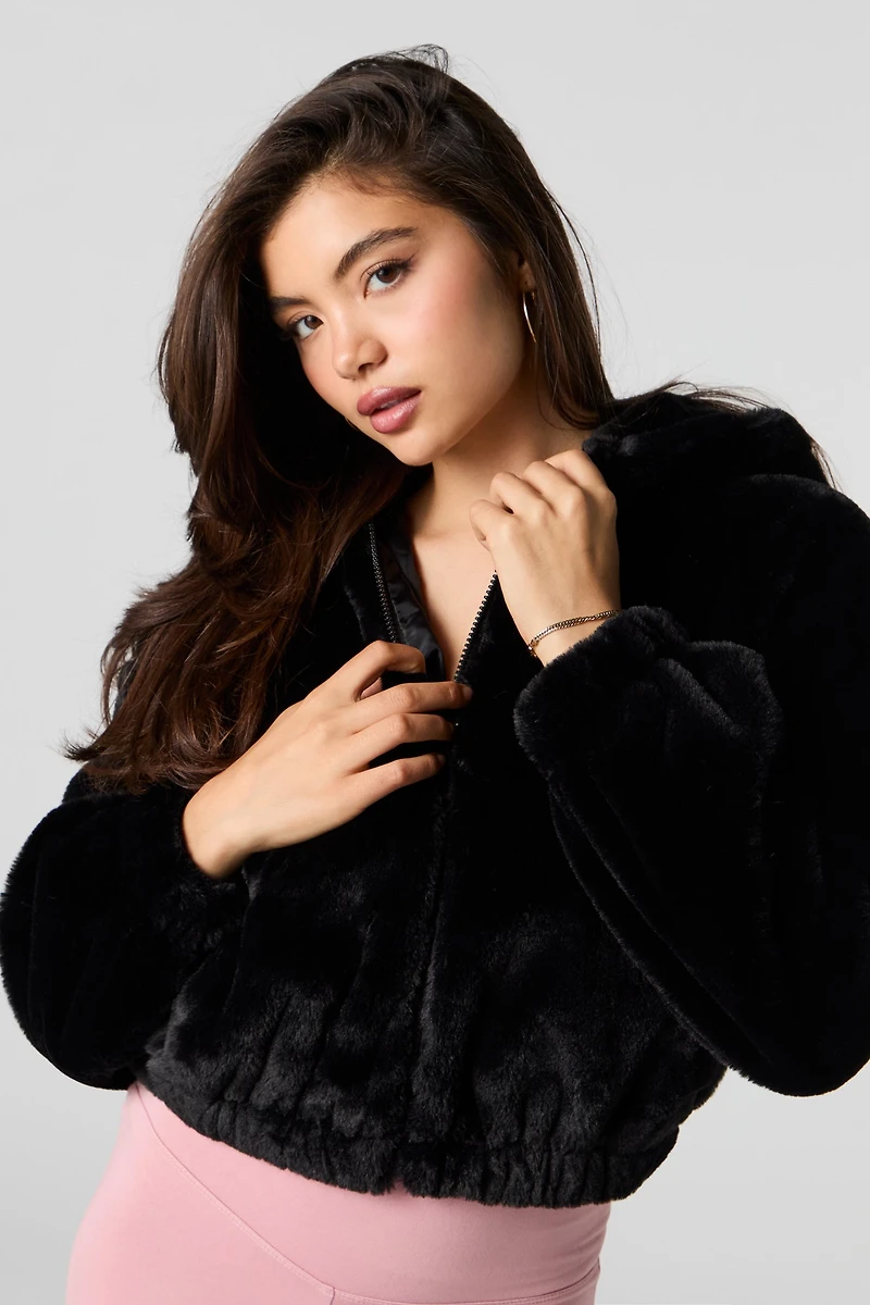 Faux Fur Bomber Jacket